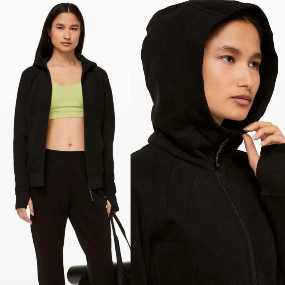 lululemon Scuba Hoodie *Light‎ Cotton Fleece Black Sz 6